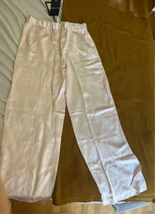 Pantalón Satinado Mango Rosa
