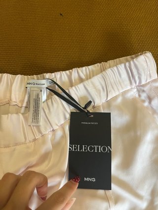 Pantalón Satinado Mango Rosa
