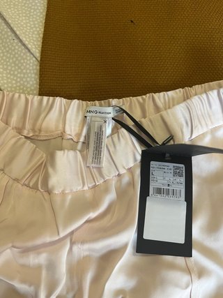 Pantalón Satinado Mango Rosa