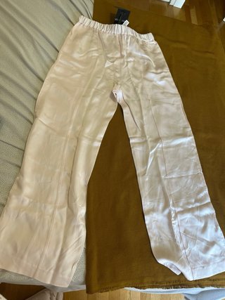 Pantalón Satinado Mango Rosa
