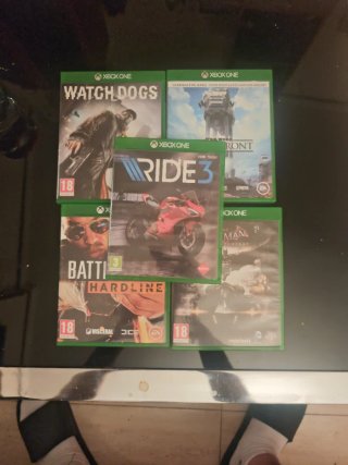 Lote 5 juegos Xbox One: Watch Dogs, Ride 3, Battle