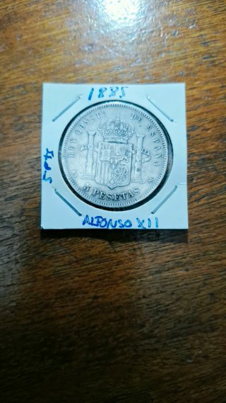 Moneda 5 Pesetas Plata Alfonso XII 1885