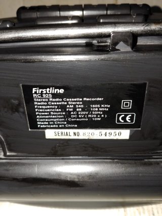 Radio Firstline RC 925  Cassette en funcionamiento