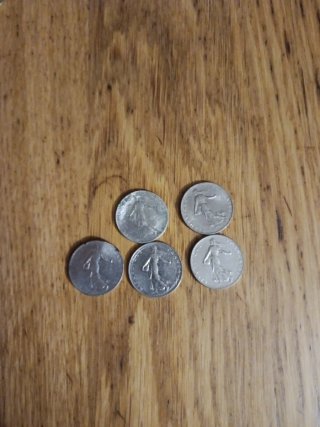 Monedas de 1 Franco (Lote de 5)