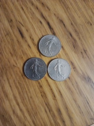 Monedas de 1 Franco (Lote de 5)