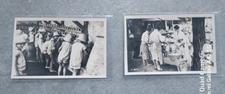 2 Postales Antiguas 'Escuela al aire libre Francia