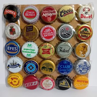 Lote 25 chapas cerveza y bebidas