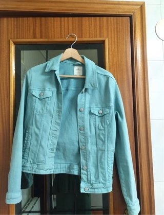 Chaqueta vaquera color teal