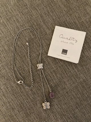 Collana Thun farfalla con pietra viola