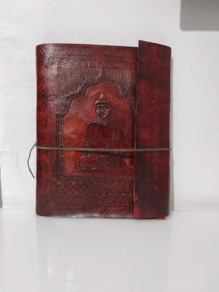 Álbum de fotos / Diario de cuero artesanal (Buda)