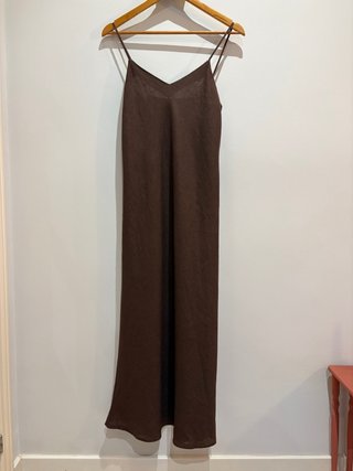 Vestido mujer lino marrón S/M COMMELLE sin estrena