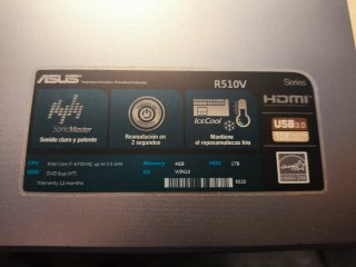 Portátil Asus R510V 8GB RAM 390GB SSD