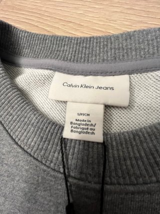 Sudadera Calvin Klein Gris Logo CK