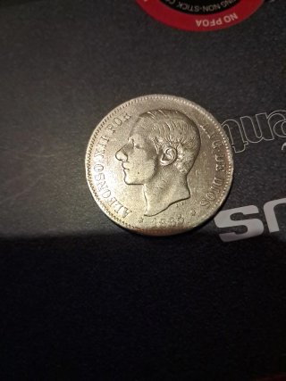 Moneda Alfonso XII 1885.plata 900