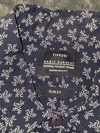 Camisa Hombre Tiffosi Talla S Slim Fit Azul Marino