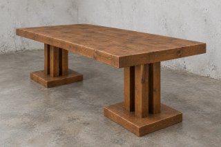 Mesa Rústica de Madera Maciza