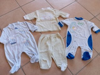 Lotto 3 pigiami ciniglia neonato 3 mesi