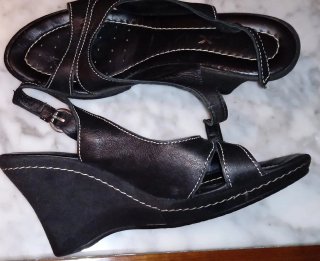 Sandalias Geox Negras Tacon Cuña