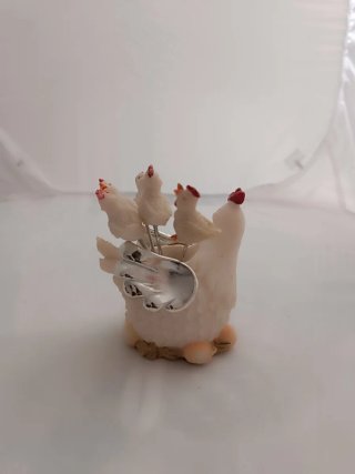 Juego de palillos de gallina de cerámica