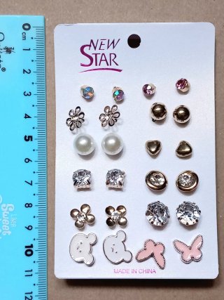 Lote de 12 pares de pendientes variados