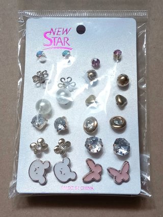 Lote de 12 pares de pendientes variados