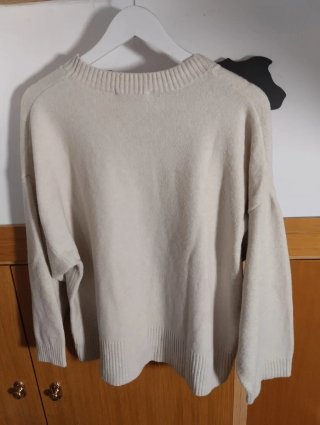 Jersey Stradivarius Beige de Punto Fino