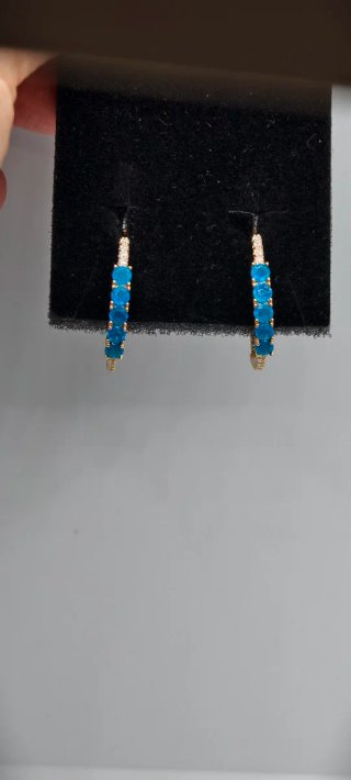 Pendientes aro plata 925 bañada en oro azul