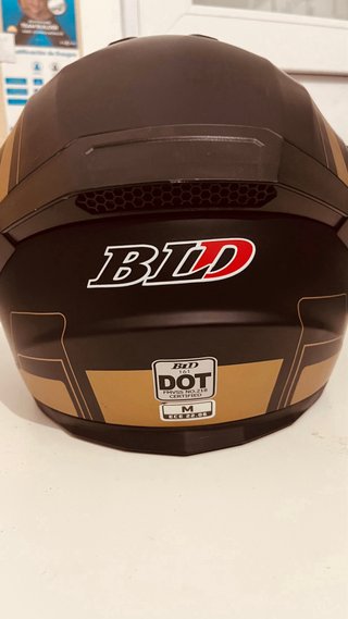 Casco de moto integral BLD negro y dorado talla M