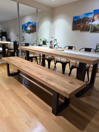 Conjunto Comedor Madera Roble Industrial