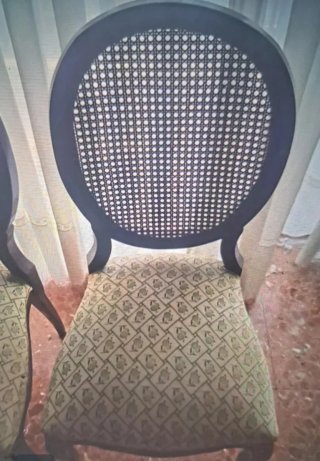 Set de 2 Sillas con Respaldo de Rattan