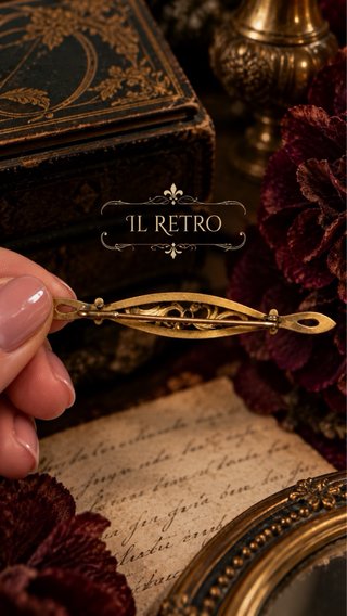 Spilla Art Nouveau oro con granato 1895-1910