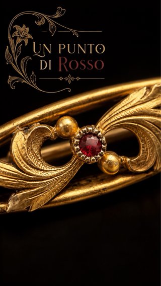 Spilla Art Nouveau oro con granato 1895-1910