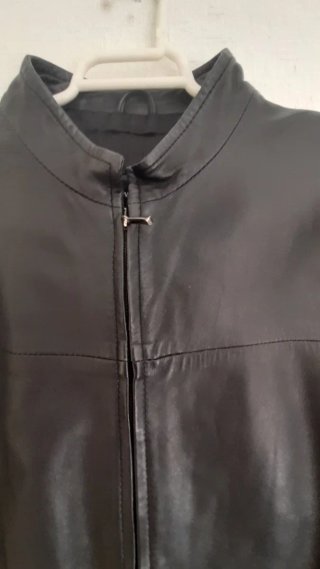 Cazadora Piel Zara Mujer Negra
