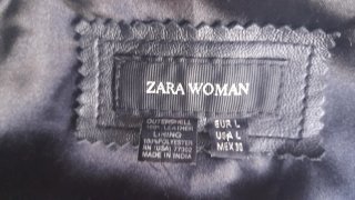 Cazadora Piel Zara Mujer Negra