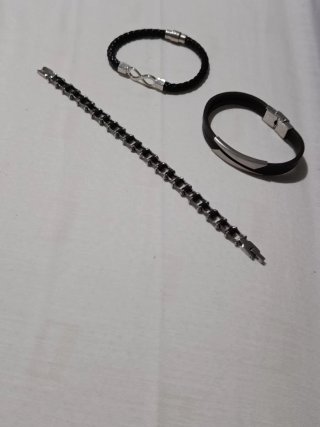Lote 3 Pulseras Hombre Acero