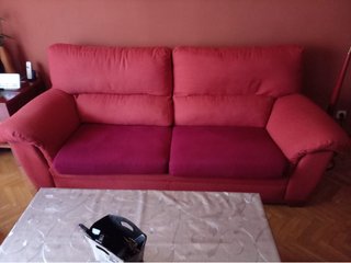 Sofá biplaza y butaca reclinable de regalo