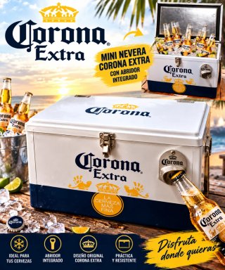 Nevera Portátil Corona Extra con Abridor