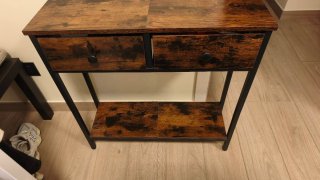 Mobiletto stile industrial legno e metallo