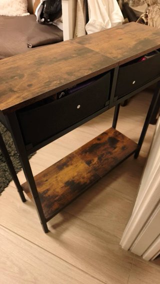 Mobiletto stile industrial legno e metallo