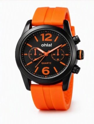 Reloj ohla! Negro y Naranja