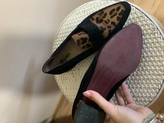 Mocasines planos leopardo y negro T38