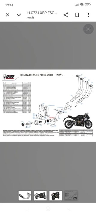 Colectores Mivv para Honda CBR650R/Cb650R 2019-23