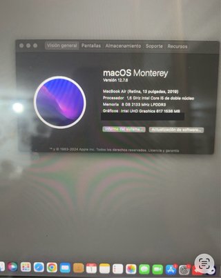 MacBook Air 13” 2019 i5 8GB 128GB SSD Gris