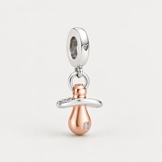 Charm Chupete Plata y Oro Rosa