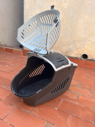 Transportín perro y gato marrón/gris