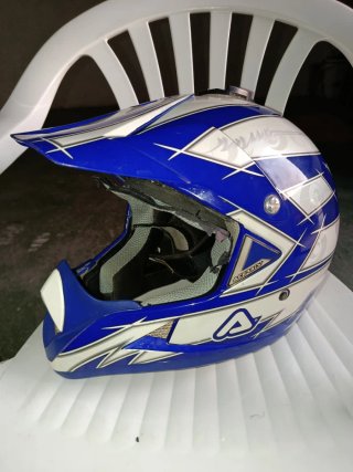 Casco Acerbis Motocross Azul y Blanco
