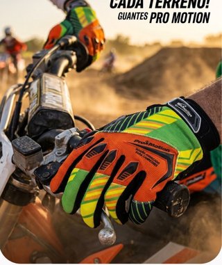 Guantes Pro Motion Moto Naranja y Verde