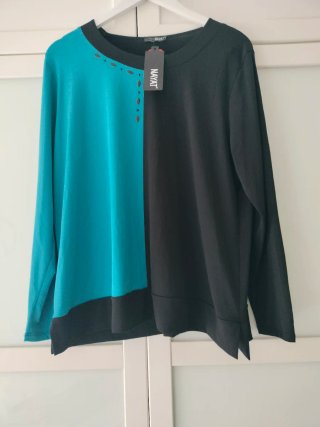 Camiseta Nayat Azul y Negra Talla XL