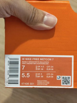 T38 Nike Free Metcon 7 blancas/verdes