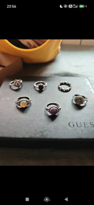 Lote de 6 Anillos de Acero